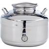 Tutto Inox Shop Contenitore acciaio inox, Bidone per olio e vino, Fusto in acciaio inox saldato da litri 10 - Modello Europa