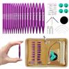 Knitiss 9Pr - Ferri da maglia rotondi intercambiabili, 5,51 cm, colore | Set di ferri da maglia circolari da 5,5 cm, 3-6 mm, con 4 cavi, ferri corti per calze o maniche