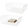 UQMIQURA 2 scaffali sottostanti, in metallo, da appendere, sotto l'armadio, in metallo, per la cucina, la libreria, colore bianco