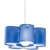 ARTEMPO ITALIA Silù Lampada a Sospensione, Polilux Microcannettato, 42 cm Diametro, 17 cm Altezza, Disponibile in Bianco, Arancione, Rosso, Blu, Verde e Viola (Blu)