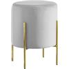 Il Gruppone Passione Casa IlGruppone Pouf Poggiapiedi in Velluto con Gambe Dorate Elegante Imbottito Sgabello per Toeletta Mobile Trucco Ottomano Ingresso Tavolino - Grigiochiaro