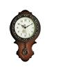 Tikwisdom retro stile europeo imitazione legno pendolo orologio da parete, struttura principale, spazzolato oro metallizzato vernice struttura superficie sul perimetro