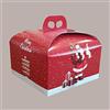 Lucgel Scatola Porta Panettone Basso da 750 g o 1000 g Carta Rossa Grafica Babbo Natale 245x245H130mm - 10 pezzi -