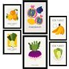 Nacnic Set di 6 poster di Cibo e Nutrizione. Frutta e verdura. Stampe Naturali e Botaniche per Interior Design e Decorazione. A3 & A4, cornici nere.