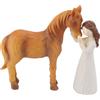 Gugxiom Regali di cavallo per ragazze e donne, statuetta di cavallo che abbraccia la ragazza, statuetta scolpita a mano in resina dipinta a mano, statuetta decorativa per donne, ragazze, amanti dei