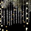 HERZONE 36 pezzi Decorazione per albero di Natale a forma di stalattite, in acrilico, decorazione per albero di Natale, decorazione natalizia per albero di Natale (D-trasparente)