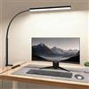 fuaoddda Lampada da scrivania con morsetto, luce scrivania LED per ufficio e studio (nero, plus)
