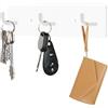RELBRO Portachiavi da parete con 3 ganci, piccolo, bianco | Metallo, autoadesivo, 2 opzioni di installazione, finitura opaca, portachiavi per parete, atrio, garage, camper