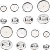 SUNNYCLUE 1 scatola 40 pezzi Spilla Grezzi Castoni Cabochon In Acciaio Inossidabile Spilla Rotonda Spille Fermagli Perni Cabochon Base Disco Piatto Lunetta Vassoi per Creazione di Gioielli Artigianato