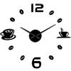VCS Coffee shop fai da te grande orologio da parete design moderno coffee shop appeso a parete parete della cucina decorazione della tavola(120CM,nero)