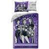 Halantex K-Pop Demon Hunters Huntrix World Tour - Set Letto Copripiumino singolo Reversibile 140x200cm e Federa 70x90cm - Viola - 100% Cotone OEKO-TEX