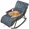 Generico Copripoltrona Relax Antiscivolo, Telo per Sedia a Dondolo in Velluto a Coste Morbido, Protezione Divano Lavabile per Animali Cani Gatti, Cuscino Imbottito per Salotto Camera(Grigio scuro,70x180cm)