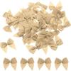 QUARKZMAN 50Pz Mini Fiocco di Nastro 1.2 Fiocchi Nastro Raso Multicolori Fiocchetti Piccoli Tessuto per Decorazioni Regalo Festa Cucito DIY Artigianale Natalizi, Cachi