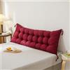 Generic Cuscino Testata Letto Matrimoniale, Cuscini Testata Letto Sfoderabile, Impermeabile Cuscino Schienale Divano, Imbottita Supporto Lombare Cuscino per Letto e Divano,Rosso,90x50cm