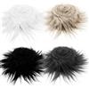 WYYFXY® 4 pezzi di pelliccia sintetica per fai da te, peluche a pelo lungo, 5 x 150 cm, in pelliccia sintetica, per fai da te, cucito (bianco, nero, marrone, grigio scuro)