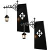 Generic Mini lanterna da biblioteca con luce a LED calda, lampada vintage da appendere per libreria, con pannello decorativo a forma di fiore, regali per gli amanti dei libri (A-2 pezzi)