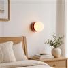 Alpinaluz Applique da parete/soffitto E27 rosso globo vetro opale D15 cm | Disco metallico e montaggio 2 in 1 a parete o soffitto, finitura rossa, per camera, corridoio, soggiorno e ingresso