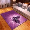 Mateju Tappeto Salotto Moderno, 3D Farfalla Flanella Tappeti Camera da Letto, rug Cucina Antiscivolo Lavabile per Tavolino da Salotto,Bagno,Tappeto Bambini Cameretta (80x120cm,Farfalla Viola)