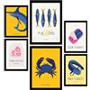Nacnic Set di 6 poster di Cibo e Nutrizione. Prodotti ittici. Natura e Nutrizione Poster per Interior Design e Decorazione. A3 & A4, senza cornici.