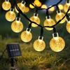 CNMTCCO Ghirlanda solare esterna, 8 m, 40 LED, palline impermeabili IP65, 8 modalità, decorazione balconi, terrazze, cortili