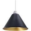 LEDSone Paralumi a sospensione a soffitto industriale Paralume a sospensione a cono vintage retrò per plafoniere sospese (Oro interno nero)