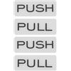 PATIKIL 2Set Etichette Segnaletiche Porte Push Pull, 2x4.7in Etichette Segnaletiche Push e Pull Piastra Acrilica Verticale Autoadesiva per Porte Vetro Negozio, Rettangolare, Argento