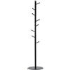 COSE DA CASA Appendiabiti da Terra nero Moderno a 8 Ganci Piantana alta cm 175 Portabiti in Metallo per casa Ingresso Ufficio Base Circolare Stabile Diametro 40cm stand