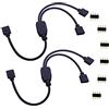 LitaElek 2pcs Cavo Splitter LED 4 Pin 1 a 2 Cavo Divisore Striscia LED Distribuzione 1 to 2 Y Splitter Nastro LED Connettore Angolare Connector Prolunga per SMD 5050 3528 2835 RGB LED Strip, Nero
