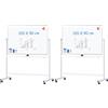 maxtek Lavagna Bianca Mobile 120 x 90 cm, Whiteboard con Supporto (Confezione da 2)