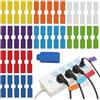 Culinavog 48 Pezzi Etichette per Cavi in Nylon Riutilizzabili 8 colori | Etichette per Cavi Autoadesivi Impermeabile Resistente Agli Strappi,Etichette per Cavi Scrivibili per Identificazione diCavi
