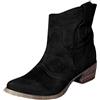 Generic Tronchetti Donna Scamosciati Stivaletti Morbidi Tacco Basso Western | Autunno Inverno Comodi Stivali alla Caviglia Arricciati Punta Tonda Senza Lacci Casual Vintage Fashion Scarpe Eleganti Chic