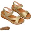 Generic Sandali da donna con zeppa, sandali da donna, eleganti e larghi, punta aperta, antiscivolo, suola spessa, scarpe da spiaggia con zeppa e cinghie regolabili