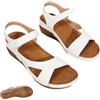 Generic Sandali da donna con zeppa, sandali da donna, eleganti e larghi, punta aperta, antiscivolo, suola spessa, scarpe da spiaggia con zeppa e cinghie regolabili