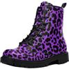 Ulalaza Stivaletti da Donna con Stampa Leopardata Allacciati alla Caviglia con Motivo Animalier Colorato alla Moda e Casual