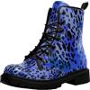 Ulalaza Stivaletti da Donna con Stampa Leopardata Allacciati alla Caviglia con Motivo Animalier Colorato alla Moda e Casual