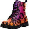 Ulalaza Stivaletti da Donna con Stampa Leopardata Allacciati alla Caviglia con Motivo Animalier Colorato alla Moda e Casual