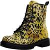 Ulalaza Stivaletti da Donna con Stampa Leopardata Allacciati alla Caviglia con Motivo Animalier Colorato alla Moda e Casual
