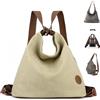 DUOL COOS Grande borsa tote convertibile zaino borsa da donna con tasche con cerniera, borsa a tracolla in tela Hobo Bag 4 in 1