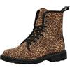 Ulalaza Stivaletti da Donna con Stampa Leopardata Allacciati alla Caviglia con Motivo Animalier Colorato alla Moda e Casual