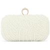 Jywmsc Bianco Perla Pochette Borse per le Donne Perline Pochette Formale Matrimonio Sposa Party Tote Borsetta