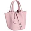CXHasmotic Borsa a secchiello con grana litchi Borsa mini tote in pelle martellata | Borsa casual in morbida pelle pieno fiore con manico superiore a forma di cestino