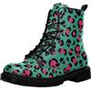 Ulalaza Stivaletti da Donna con Stampa Leopardata Allacciati alla Caviglia con Motivo Animalier Colorato alla Moda e Casual