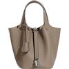 CXHasmotic Borsa a secchiello con grana litchi Borsa mini tote in pelle martellata | Borsa casual in morbida pelle pieno fiore con manico superiore a forma di cestino