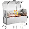 VEVOR Girarrosto a Carbone con Coperchio Carico 60 kg con Ruote per BBQ per Maiale, Agnello, Altezza a 4 Livelli, Kit Girarrosto a Spiedo in Acciaio Inox, Lunghezza 1320 mm, per Campeggio, Feste