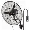 VEVOR ventilatore da parete, 24 pollici, 3 velocità ad alta velocità max. 7000 CFM, Ventilatore da parete industriale oscillante impermeabile, commerciale o residenziale per magazzino, serra, officina, Nero, ETL elencato