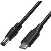 Unitek Cavo alimentazione Unitek per notebook 65W USB-C/DC 5.5mm Nero [C14116BK-1.8M]