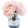 Tinsow Peonia artificiale per decorazione domestica, 5 peonie finte per decorazione di nozze, bouquet di fiori di seta natalizi, vaso non incluso (rosa, 5)