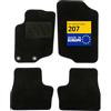 DBS - Tappetini auto - Personalizzati per 207/207SW - Con clip - Tappetini auto antiscivolo - 4 pezzi