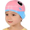 HOMSFOU Cuffia da Nuoto in Silicone per, Cartone, Media | Flessibile e Facile da Indossare, Mantiene i Capelli in Ordine, per Bambini, Rosa Azzurro