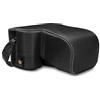 Megagear Custodia In Finta Pelle Compatibilie Con Sony Alpha A6100, A6400 (18-135Mm) Nero